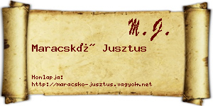 Maracskó Jusztus névjegykártya